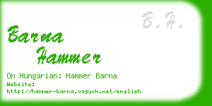 barna hammer business card